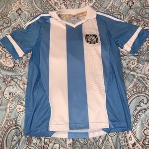 Blue and white jersey